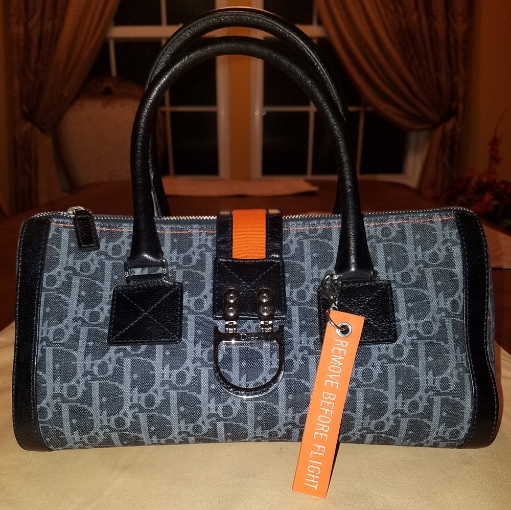 COPY - Authentic Dior Flight Denim Trotter Boston Bag